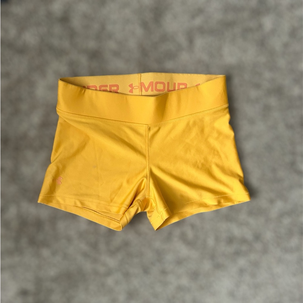 Under Armor Shorts! Yellow/Orange Athletic Running Spandex!